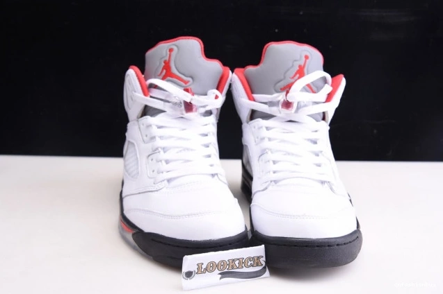5 Tongue Fire DA1911-102 Retro Air Jordan (2020) Red Silver 0712